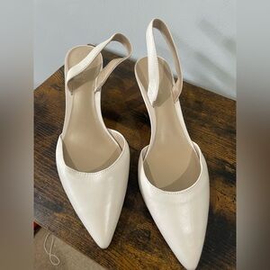 Ann Taylor Cream Slingback Heels